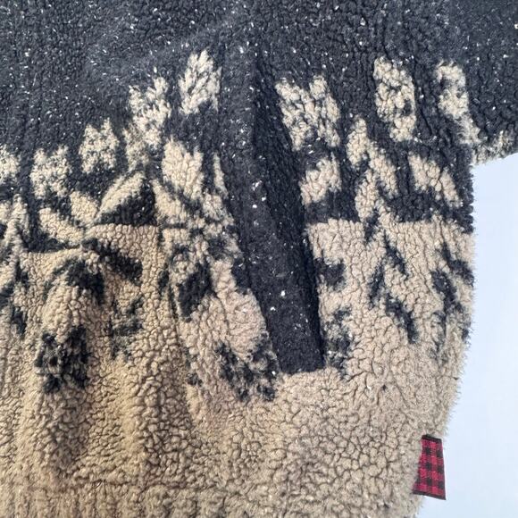 Vintage 90s Woolrich USA Snowflakes Sherpa Fleece Full Zip Jacket Winter Mens M - Picture 7 of 11